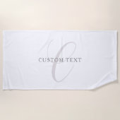 Elegant modern monogram | Grijs & Wit (bewerkbaar) Strandlaken (Voorkant)