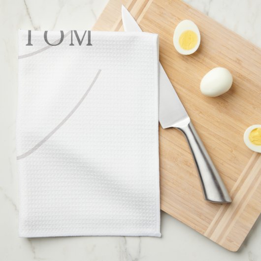 Elegant modern monogram | Grijs & Wit (bewerkbaar) Theedoek (Quarter Fold)