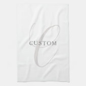 Elegant modern monogram | Grijs & Wit (bewerkbaar) Theedoek (Verticaal)