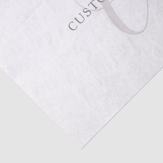 Elegant modern monogram | Grijs & Wit (bewerkbaar) Tissuepapier (Detail)