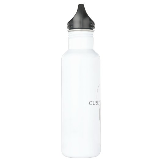 Elegant modern monogram | Grijs & Wit (bewerkbaar) Waterfles (Links)