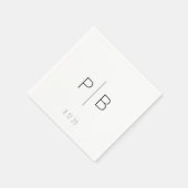 Elegant modern monogram huwelijk met aangepaste da servet (Hoek)