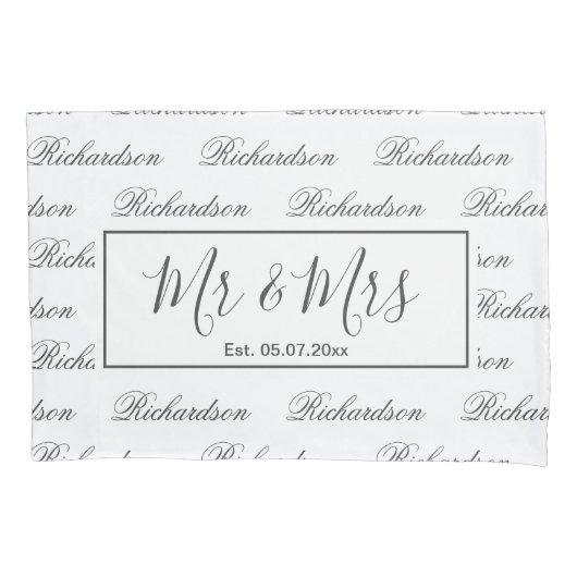 Elegant modern monogram huwelijksgeschenk kussensloop (Voorkant)