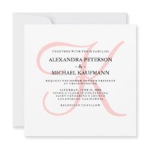 Elegant Modern Monogram in Roze Bruiloft