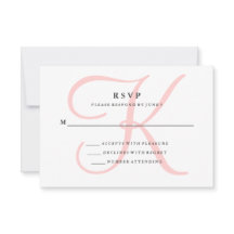 Elegant Modern Monogram in Roze RSVP