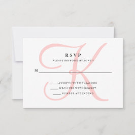 Elegant Modern Monogram in Roze RSVP