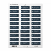 Elegant Modern Monogram Indigo Blauw Retouradres Etiket (Full Sheet)