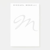 Elegant Modern Monogram Initiaal Letter Jouw naam Post-it® Notes (Voorkant)