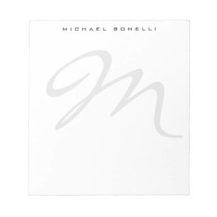 Elegant Modern Monogram Initiaal Letter Uw Naam Notitieblok