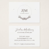 Elegant modern monogram juwelen oorscherm visitekaartje (Voorkant /achterkant)