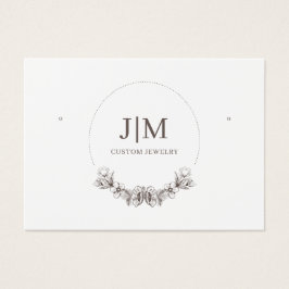 Elegant modern monogram juwelen oorscherm visitekaartje