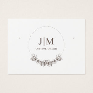 Elegant modern monogram juwelen oorscherm visitekaartje