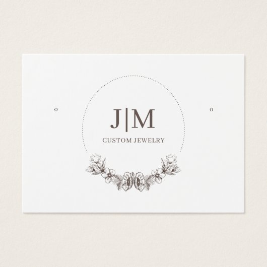 Elegant modern monogram juwelen oorscherm visitekaartje (Voorkant)