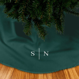Elegant Modern Monogram   Kerstgroen Kerstboom Rok