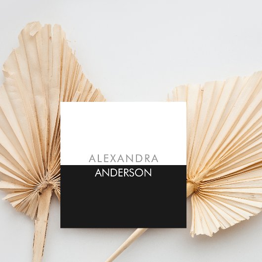 Elegant modern monogram minimaal vierkante visitekaartje