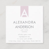 Elegant modern monogram minimaal vierkante visitekaartje (Achterkant)