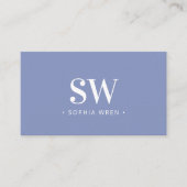 Elegant modern monogram Minimal Periwinkle Visitekaartje (Voorkant)