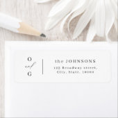 Elegant modern monogram minimalistisch terugkeerad etiket (Insitu)