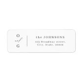 Elegant modern monogram minimalistisch terugkeerad etiket (Voorkant)