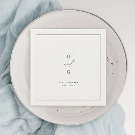 Elegant modern monogram minimalistische bruiloft servet