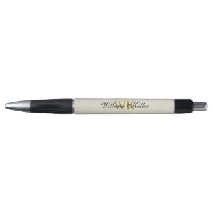 Elegant modern monogram, naam goud geel roze pen