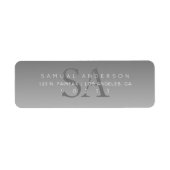 Elegant Modern Monogram Ombre Retouradres Etiket (Voorkant)
