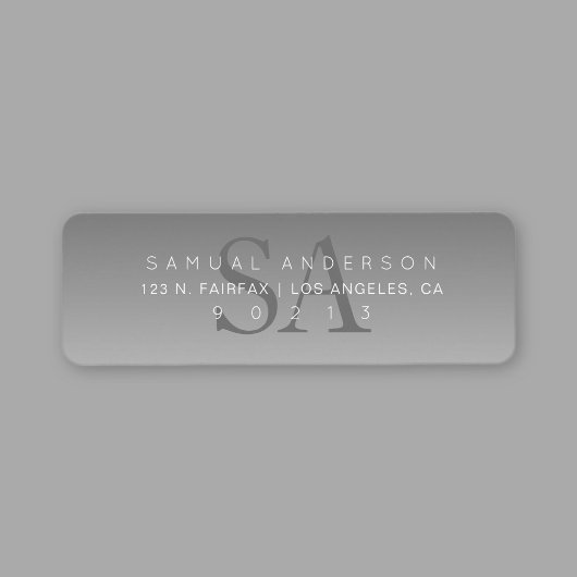 Elegant Modern Monogram Ombre Retouradres Etiket