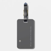 Elegant & Modern Monogram op grijs Reizen Bagagelabel (Achterkant verticaal)