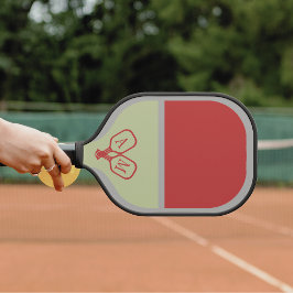 Elegant Modern Monogram Pickleball Symbol  Pickleball Paddle