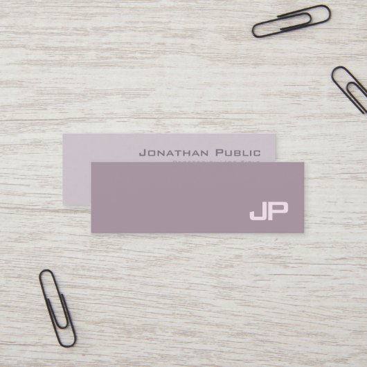 Elegant Modern Monogram Plain Luxury Salon Mini Visitekaartje (Voorkant / Achterkant in situ)