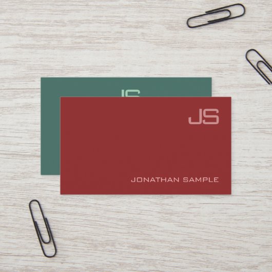 Elegant modern Monogram Professional Design Luxe Visitekaartje (Voorkant / Achterkant in situ)