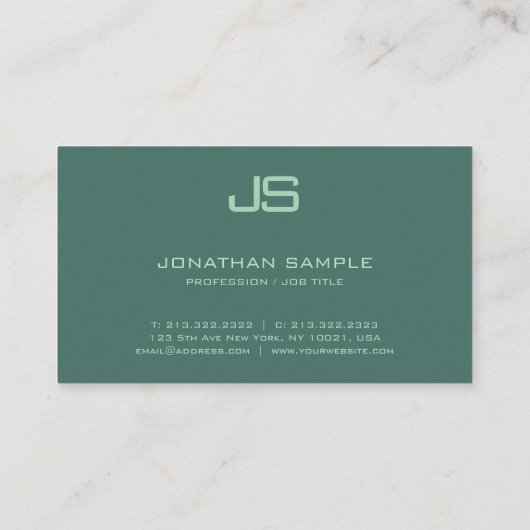Elegant modern Monogram Professional Design Luxe Visitekaartje (Achterkant)