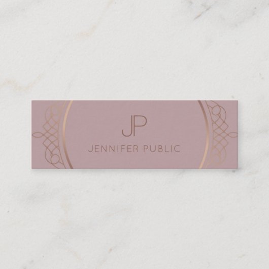 Elegant Modern Monogram Professional Sjabloon Mini Visitekaartje (Voorkant)