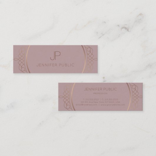 Elegant Modern Monogram Professional Sjabloon Mini Visitekaartje (Voorkant / Achterkant)