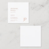 Elegant Modern Monogram Professional Sjabloon Vierkante Visitekaartje (Voorkant / Achterkant)