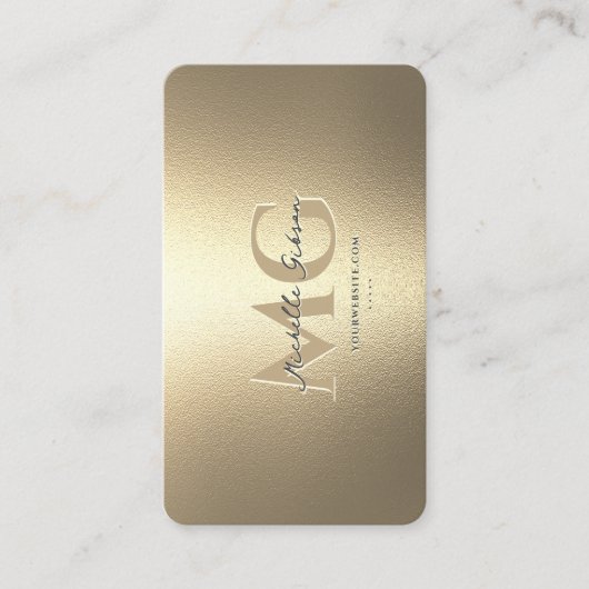Elegant Modern Monogram Professioneel Faux Goud Visitekaartje (Voorkant)