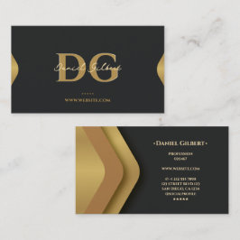 Elegant modern monogram professioneel goud visitekaartje
