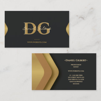 Elegant modern monogram professioneel goud visitekaartje