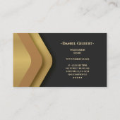Elegant modern monogram professioneel goud visitekaartje (Achterkant)