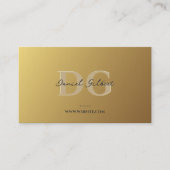 Elegant modern monogram professioneel goud visitekaartje (Voorkant)