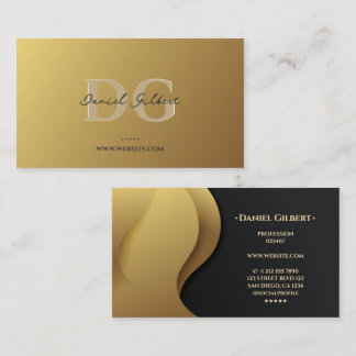 Elegant modern monogram professioneel goud visitekaartje