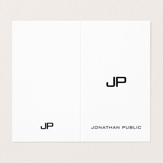 Elegant Modern Monogram Professioneel Minimalist Visitekaartje (Buitenkant ongevouwen)