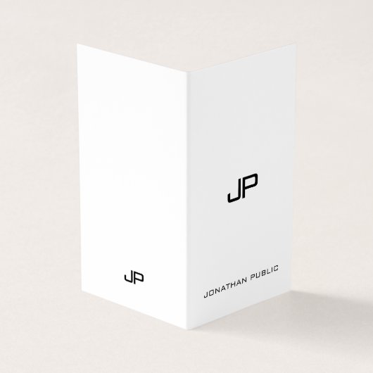 Elegant Modern Monogram Professioneel Minimalist Visitekaartje (Buitenkant)