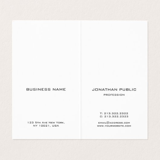 Elegant Modern Monogram Professioneel Minimalist Visitekaartje (Binnenkant ongevouwen)