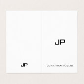 Elegant Modern Monogram Professioneel Minimalistis Visitekaartje (Buitenkant ongevouwen)