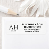 Elegant Modern Monogram Retouradres Etiket (Insitu)
