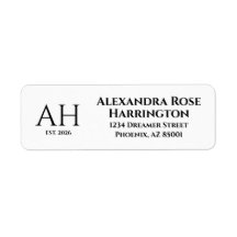 Elegant Modern Monogram Retouradres
