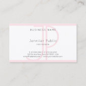 Elegant modern monogram roze witte kleur luxe visitekaartje (Achterkant)