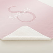 Elegant modern monogram sherpa deken (3/4)