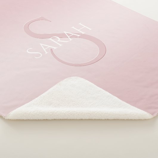 Elegant modern monogram sherpa deken (3/4)